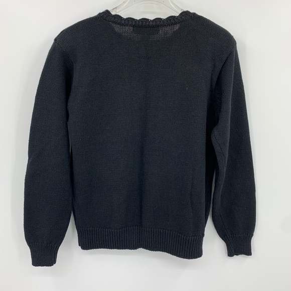 ORVIS VTG Cardigan Black w/Fall Leaves: SZ. M - Picture 2 of 8